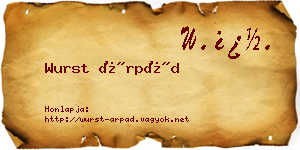 Wurst Árpád névjegykártya