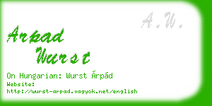 arpad wurst business card