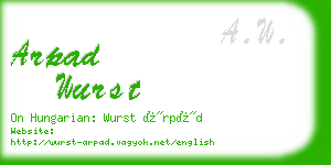 arpad wurst business card